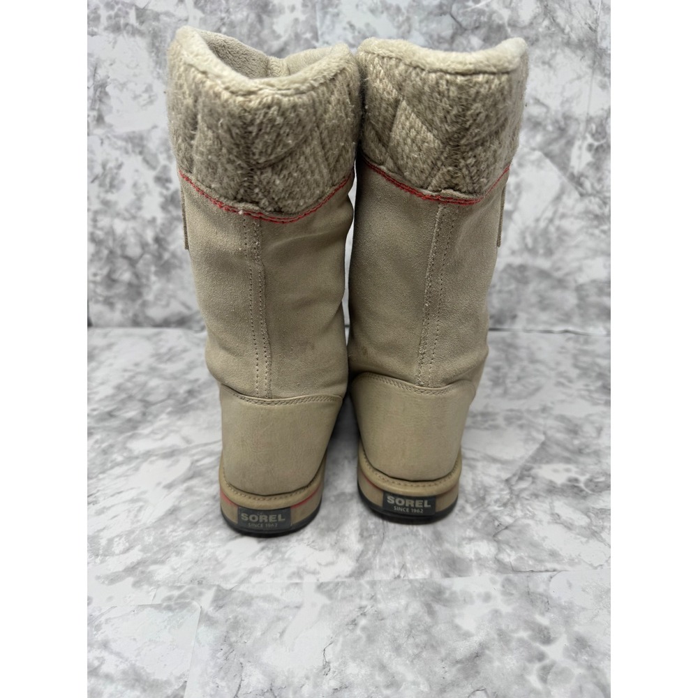 Sorel 🧡🤎Quilted Knit Winter Boots Cream Taupe Gorpcore Snow Day Chic Boho 6 - Picture 5 of 7